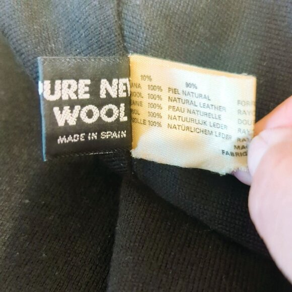 Vintage Torras Black Leather Jacket Mens Size 48 Made In Spain Pure Wool Lining - Picture 4 of 12